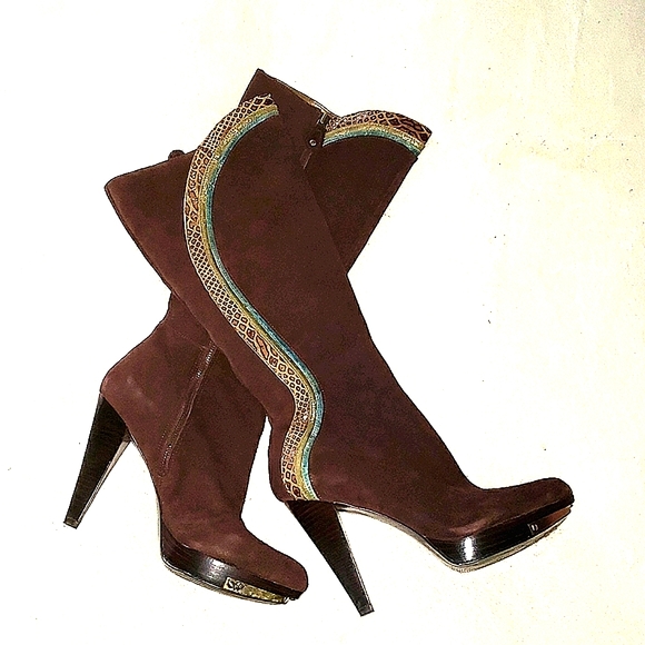 Carlos Santana Shoes - Carlos Santana Tall Suede Boots (Size 9M) EUC